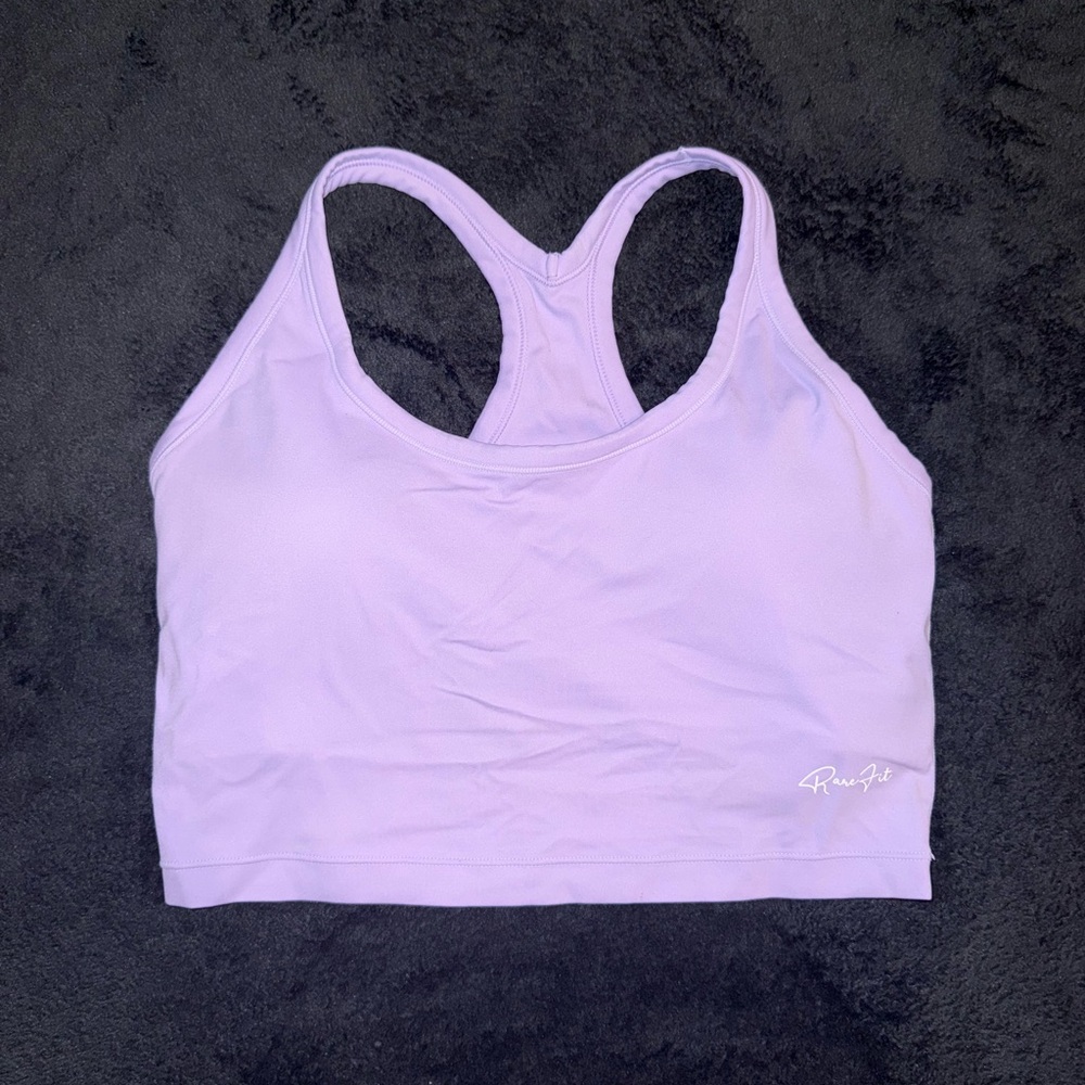 Purple Racerback Sports Bra with Seamless Design